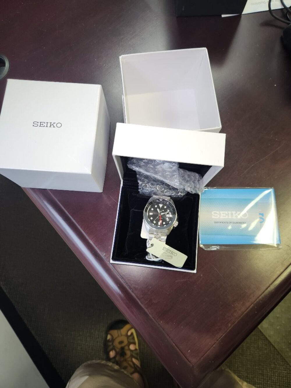 Seiko 5 Sports GMT Black SSK001 Good Condition Fullset Box Paper